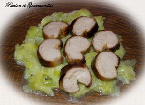 Boudin Blanc sur lit de poireaux