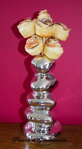 Bouquet de roses feuilletées aux pommes