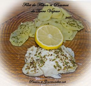 Flétan et pommes de terre vapeur
