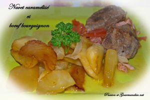 Navet caramélisé et boeuf bourguignon