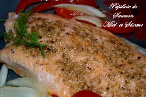 Papillote de saumon miel sésame
