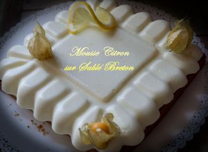 Mousse Citron sur Sablé Breton