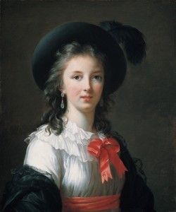 E. Vigée Lebrun, Autoportrait dit « aux rubans cerise », vers 1782, huile sur toile, 64.8x54cm, ©Forth Worth, Kimbell Art Museum