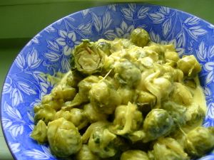 Choux de Bruxelles à la crème de moutarde