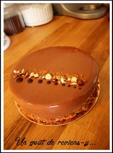 Entremets Chocolat, Noisette et Caramel