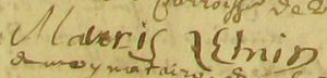 Mauris fils de feu François EMIN signe en 1681