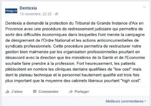 Dentexia demande son redressement judiciaire