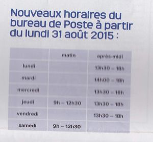 Un bureau de Poste à mi-temps