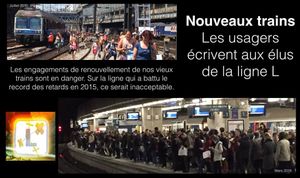 Nouveaux trains: courrier aux élus de la ligne L