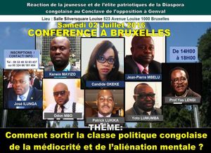 Réaction de la jeunesse et de l’élite patriotiques de la Diaspora congolaise au conclave de l’opposition à Genval