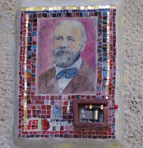 Bi-centenaire d'Eugène Pottier avec le mosaïste Jérôme Gulon et les amis de la Commune.