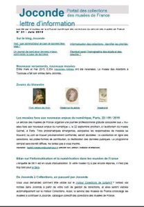 Nouvelle lettre d'information du portail Joconde