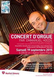 Concert d'Orgue Emmanuel Hocdé à Montfort l'Amaury (78)