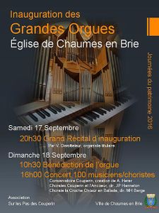 Inauguration de l'orgue de Chaumes-en-Brie