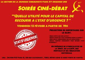 Soirée Ciné-Débat - Vendredi 12 fév. à 19h - Quelle utilité pour le capital de recourir à l'état d'urgence ?
