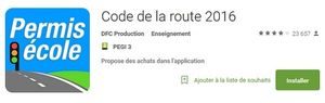 appli code la route 2016