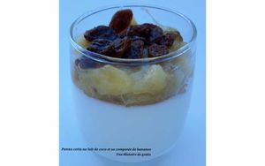 Panna cotta au lait de coco et sa compotée de bananes