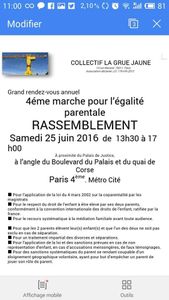 MARCHE 2016 : APPEL A MANIFESTER CONTRE LES SEPARATIONS ILLEGALES ET IMMORALES DES FAMILLES