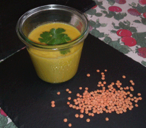 Potage aux lentilles Corail