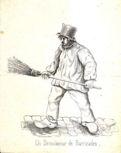 Un démolisseur de barricades, lithographie de Jean-Baptiste Rigaud