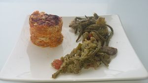 gratin de patate douce et sa poêlée de légumes