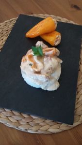 Wok de poulet et mini poivrons doux
