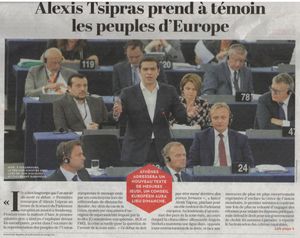 TSIPRAS :prendre à témoin les peuples.