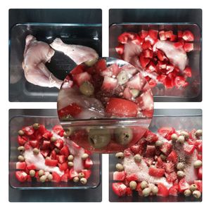 Poulet aux olives vertes et tomates