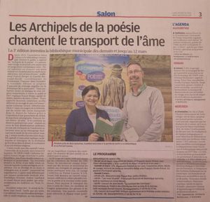 Les archipels de la poésie: modifs horaires!