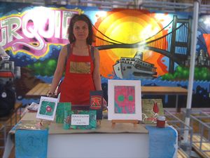 Papier marbré sur le stand de la Turquie