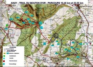 Le tracé au travers forêt et champs.