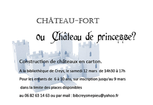 Animation pour les enfants à la bibliothèque de Creys : chateaux en carton