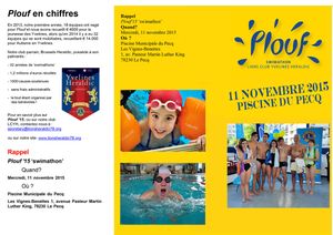 PLOUF, SWIMATHON - vendredi 11 novembre - Le Pecq sur Seine