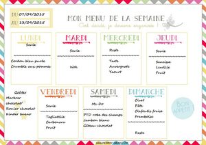 Menu semaine 3