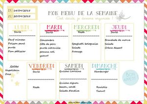 Menu semaine 4