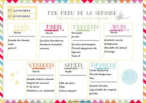 Menu semaine 5