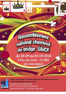 Du 30 septembre au 3 octobre 2016 : rassemblement national de bridge à Vic sur Cère