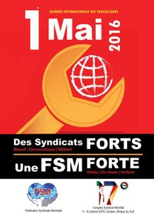 Publication de l’affiche et de la Déclaration du 1er Mai de la FSM.