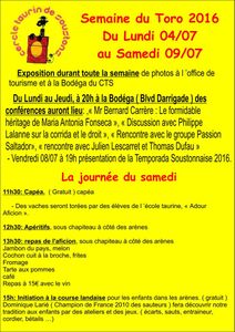 semaine autour du toro 2016 ( 10ème édition )