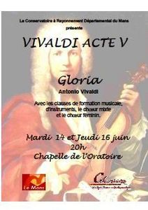 Mardi 14 et Jeudi 16 juin – 19h – Chapelle de l’Oratoire Gloria de Vivaldi