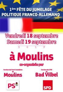 MOULINS: 1ère Fête du Jumelage Politique les 18 et 19 septembre 2015!