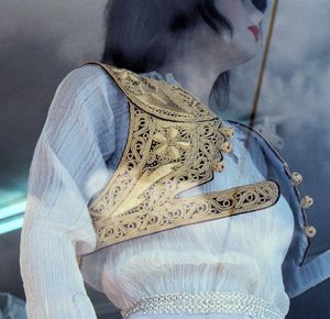 Gilet brodé en vitrine