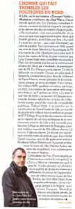 Paris Match 14 janvier 2016 : Eric Darques surnommé Darques Vador : l'homme qui fait trembler les politiques du nord