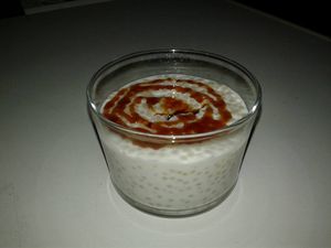 Verrine perles du japon au lait de coco, compotée ananas