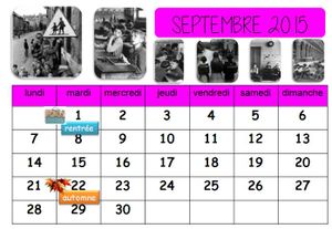 Calendrier de Classe 2015/ 2016 Doisneau à venir
