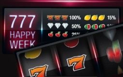 Machine à sous Happy week , faite la combinaison 777 et gagner 100% bonus