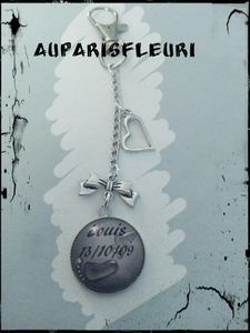 Porte clés ou bijoux de sac personnalisable pour naissance par exemple !
