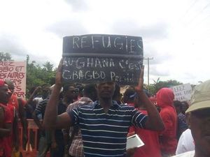 LES REFUGIERS IVOIRIENS AU GHANA RECLAMENT GBAGBO