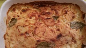 Gratin de pommes de terre et saumon fumé