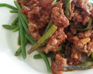 Haricots verts à la bolognaise